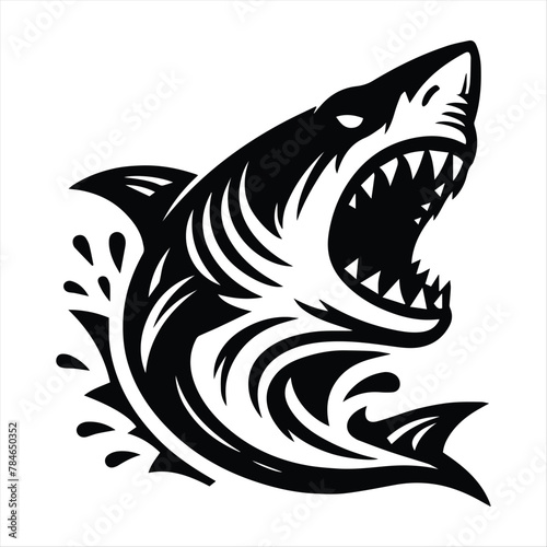 Sea shark vector cartoon set icon. Vector illustration sea fish of shark on white background .Isolated cartoon icon ocean animal.