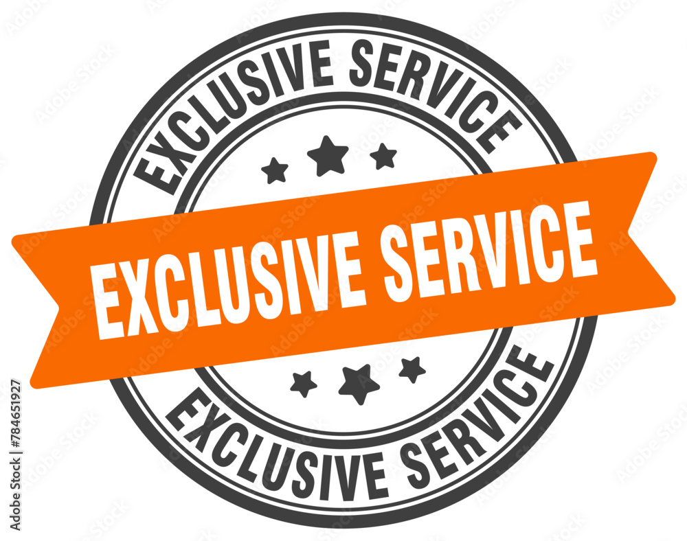 Fototapeta premium exclusive service stamp. exclusive service label on transparent background. round sign