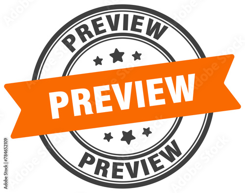 preview stamp. preview label on transparent background. round sign