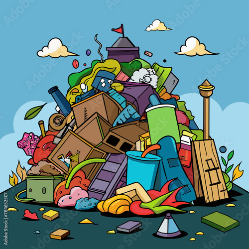 illustration of trash, rubbish, garbage