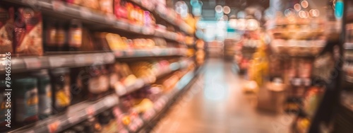 Wallpaper Mural Abstract blur image of Shopping mall with bokeh. Supermarket aisle and shelves blurred background. Blurred bright out of focus interior of a spacious open grocery store with neatly arranged shelves. Torontodigital.ca