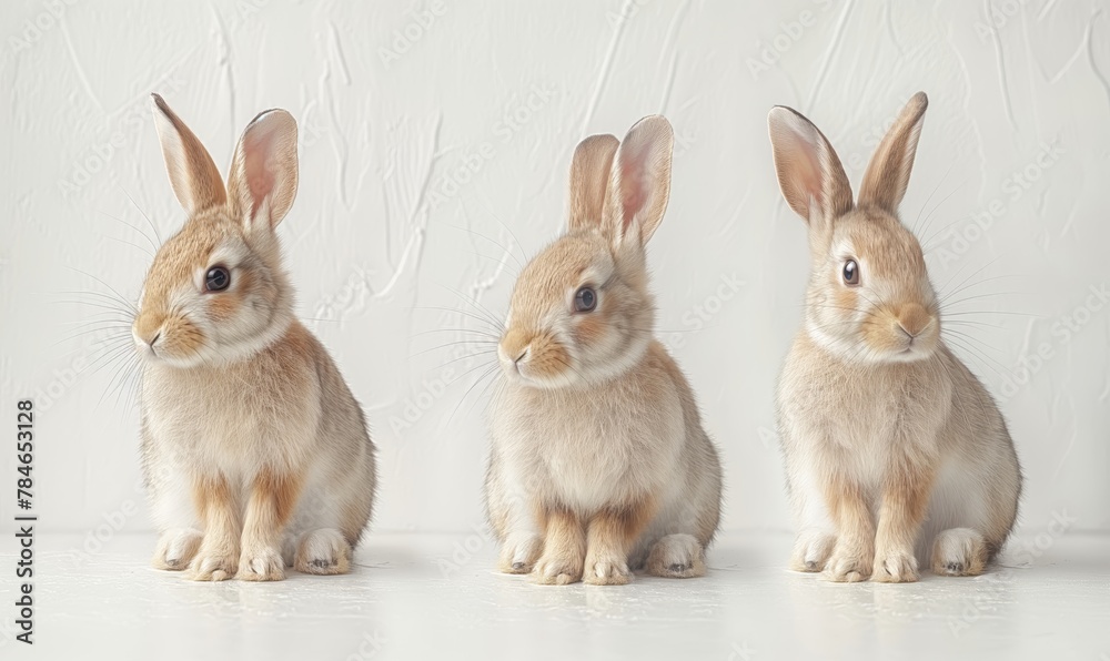 Illustration, cartoon, hares on a light background. Illustration, cartoon, hares on a light background.