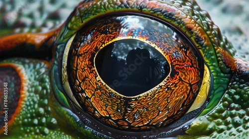 Detailed view of a frogs eye