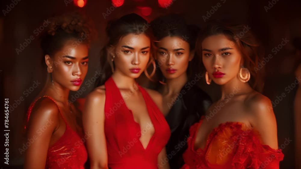 Exquisite portrayal of culturally diverse couples in high fashion,emphasizing realism with exceptional allure.generative ai Exquisite portrayal of culturally diverse couples in high fashion,emphasizing realism with exceptional allure.generative ai