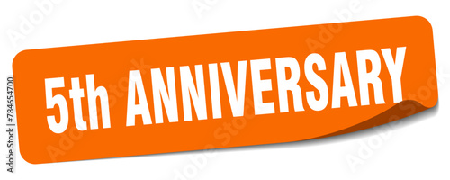 5th anniversary sticker. 5th anniversary label