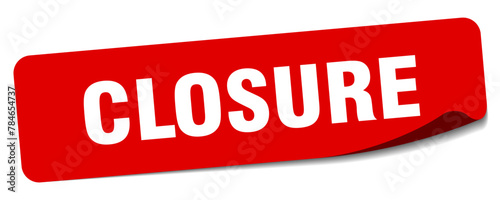 closure sticker. closure label