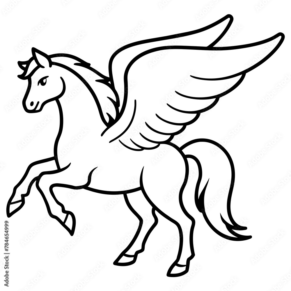 winged horse Pegasus logo icon vector illustration. winged horse Pegasus logo icon vector illustration.