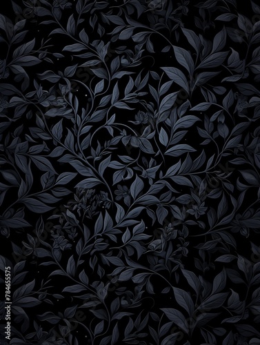 Wallpaper Mural Illustration of seamless abstract black floral vine pattern 32K UHD ultra realistic photograph ultra detailed Torontodigital.ca