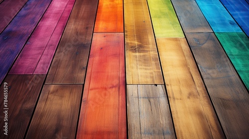 abstract rainbow wooden floor image