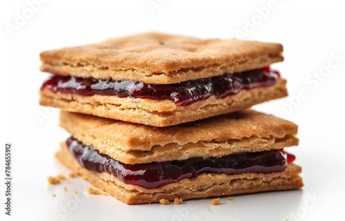Stacked Rectangular Biscuits Coated in Jam Generative AI