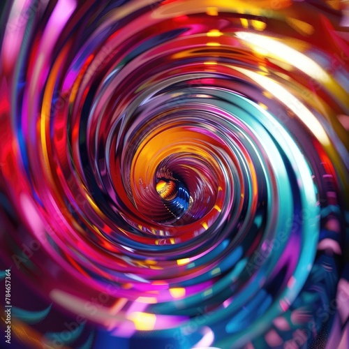 3D swirling vortex of vibrant colors