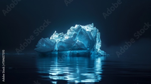 Iceberg ice on dark background sea wallpaper