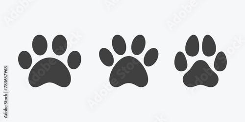 Paw icon set vector illustration. Paw print sign and symbol. Dog or Cat paw