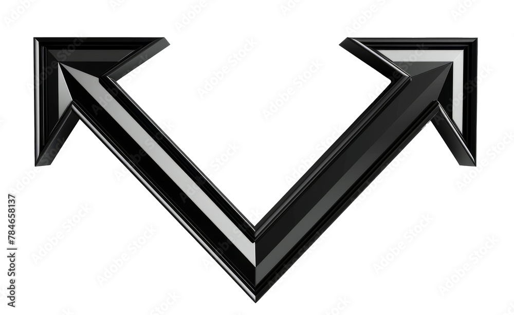 Shiny black arrows joined together pointing in different directions. Transparent background Shiny black arrows joined together pointing in different directions. Transparent background