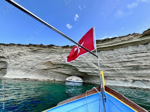 Malta flag in the wind. Sunny day