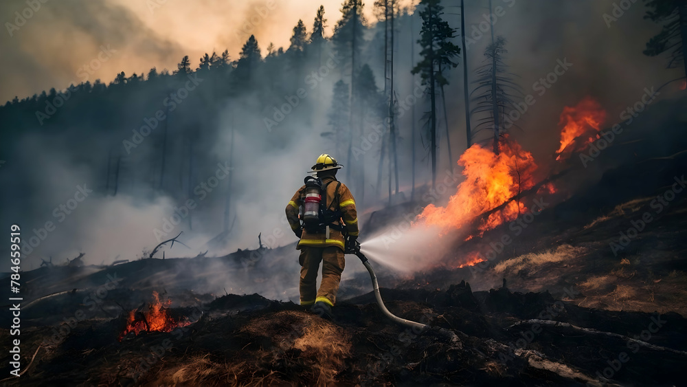 Fototapeta premium fireman at work