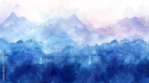 Cool tone watercolor gradient, serene blues and purples, professional card or flyer base photo