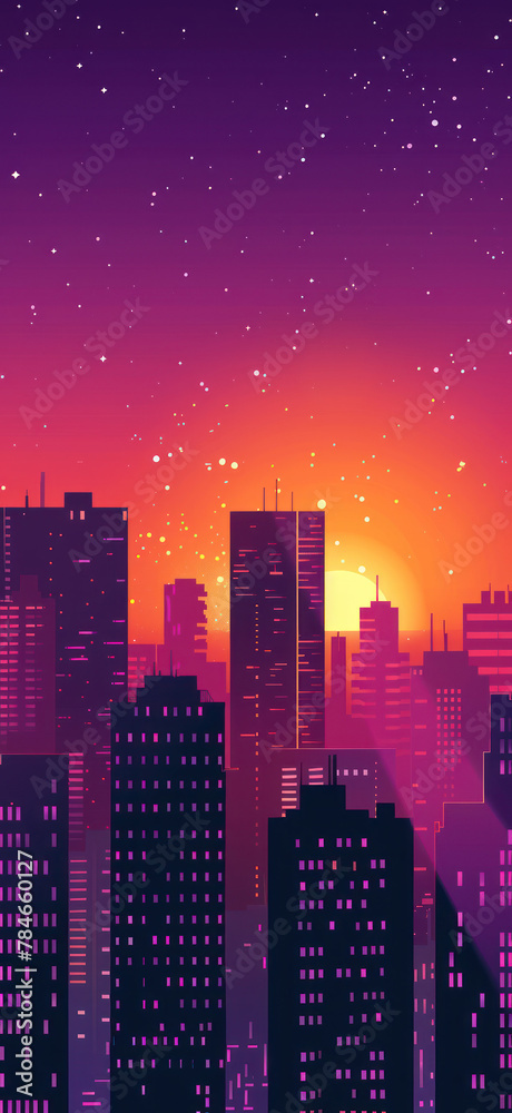 Vibrant Urban Night Lightscape Glow., Amazing and simple wallpaper, for mobile