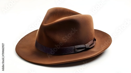 Brown cowboy hat isolated on white background, A brown cowboy hat isolated on a white background front view PNG transparent Ai generated 