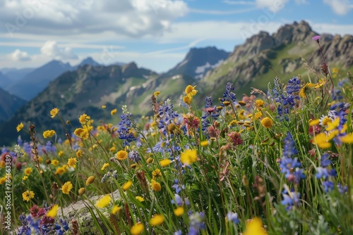 Details of wildflowers growing at high altitudes