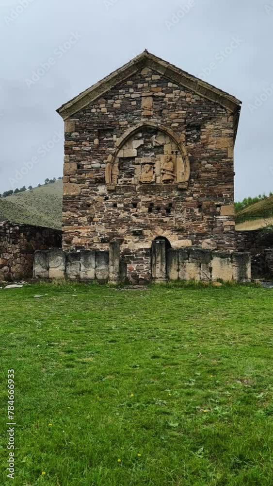 Thaba-Yerdy in Ingushetia. ZEISS, RUSSIA - MAY 19, 2023: Video of the Thaba-Yerdy Temple, the oldest temple in Ingushetia. The Caucasus Mountains. 4K Thaba-Yerdy in Ingushetia. ZEISS, RUSSIA - MAY 19, 2023: Video of the Thaba-Yerdy Temple, the oldest temple in Ingushetia. The Caucasus Mountains. 4K