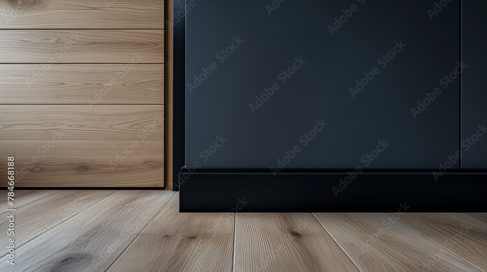 Skirting black boards low shot, modern furniture