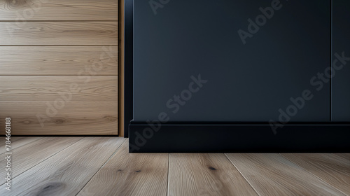 Obraz na płótnie Skirting black boards low shot, modern furniture w salonie