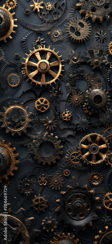 Steampunk Machinery Background Rotation, Amazing and simple wallpaper, for mobile