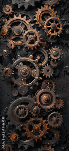 Majestic Steampunk Machinery Landscape., Amazing and simple wallpaper, for mobile