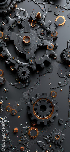 Steampunk Machinery Background Rotation., Amazing and simple wallpaper, for mobile