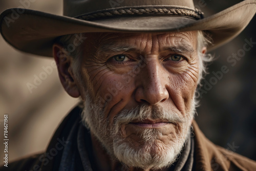 A Lifetime Carved into Every Line: A Cowboy's Piercing Gaze and Stories Told Without Words
