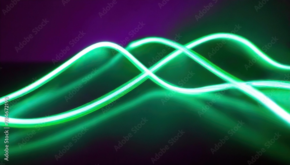 Naklejka premium Abstract background with glowing neon lights in pulse shaped line