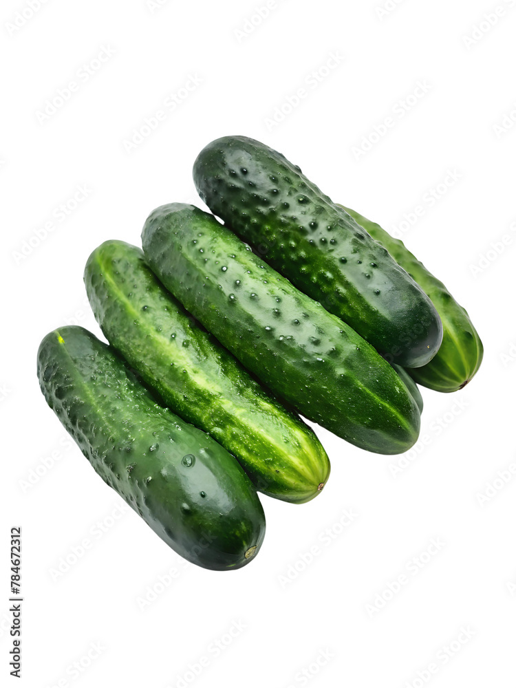 Pile of cucumbers on a transparent background. Pile of cucumbers on a transparent background.