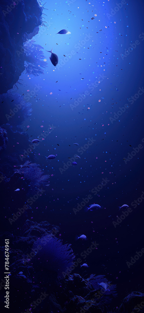 Fototapeta premium Underwater Dreamy Swimming Scene, Amazing and simple wallpaper, for mobile