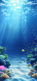 Mysterious Underwater Scene with Swimmers, Amazing and simple wallpaper, for mobile