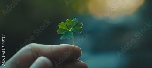 four leaf clover in hand, purity, safety, luck © Ксения Шембелян