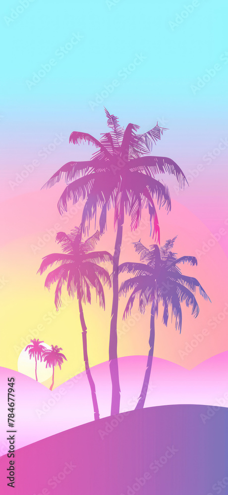 Vibrant Tropical Paradise Background View., Amazing and simple wallpaper, for mobile