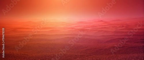 Captivating image of a serene landscape bathed in the reddish glow of twilight, evoking peace and solitude photo