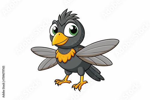 blackfly hawk bird vector illustration