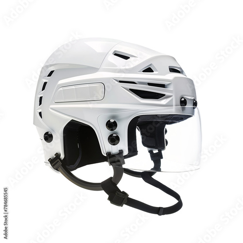 Ice hockey helmet mockup with visor glass on isolated background