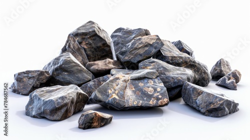 rocks on white background generative ai