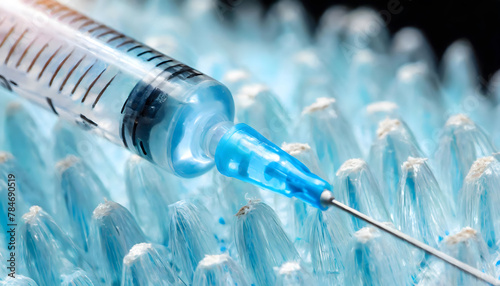 Close Up of Syringe With Needle. Generative AI