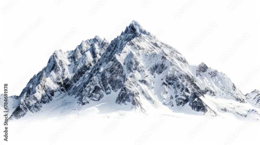 Obraz premium snowy mountains on white background generative ai