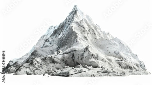 snowy mountains on white background generative ai © Kelly
