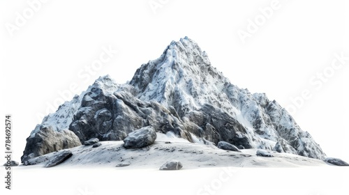 snowy mountains on white background generative ai