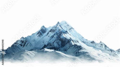 snowy mountains on white background generative ai © Kelly