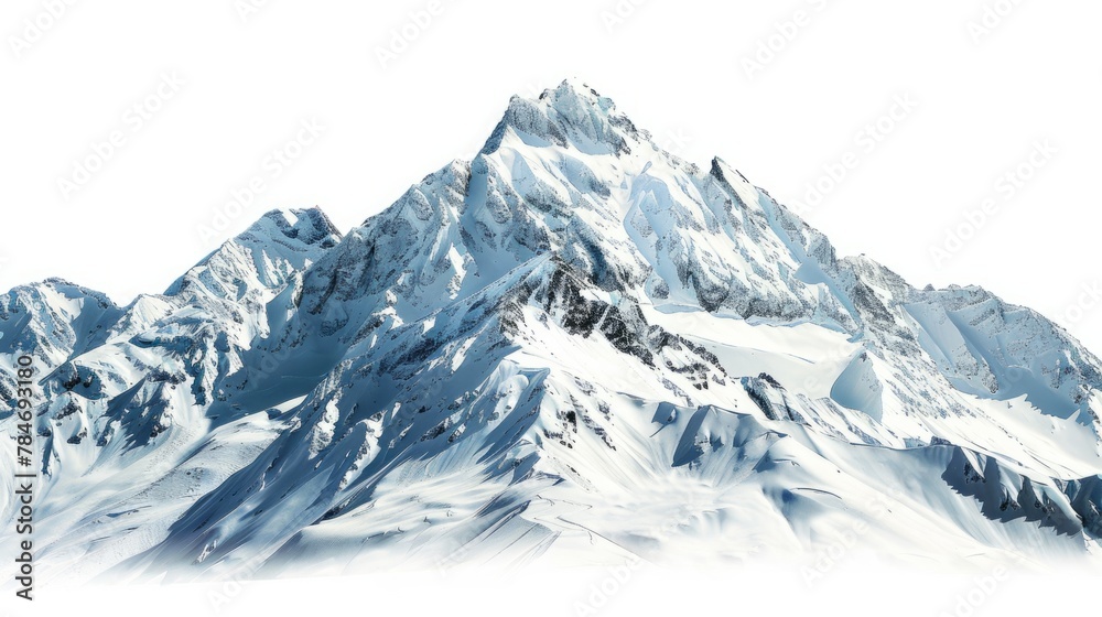 Obraz premium snowy mountains on white background generative ai