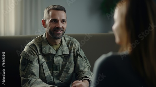 The counseling room provides a backdrop for the soldier's journey towards healing. © GoLyaf