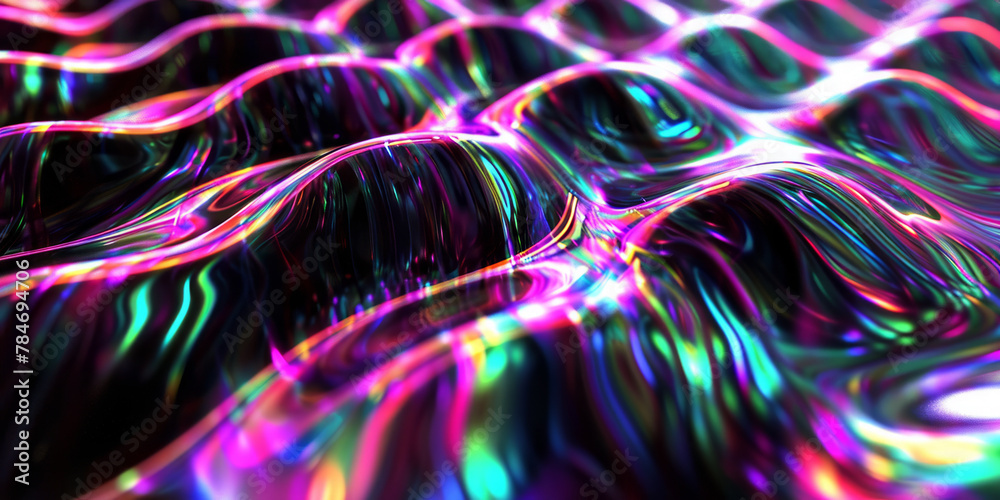 Vibrant Neon Waves Abstract Background