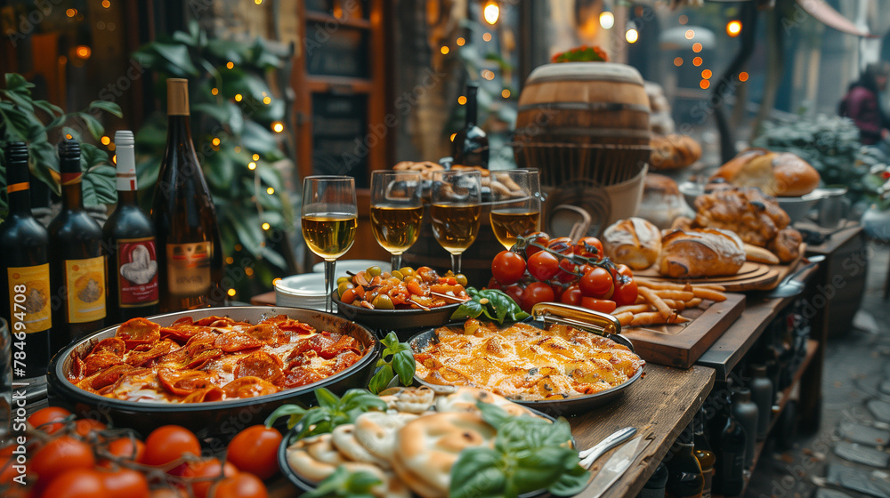 folks eating italian food on street market-3